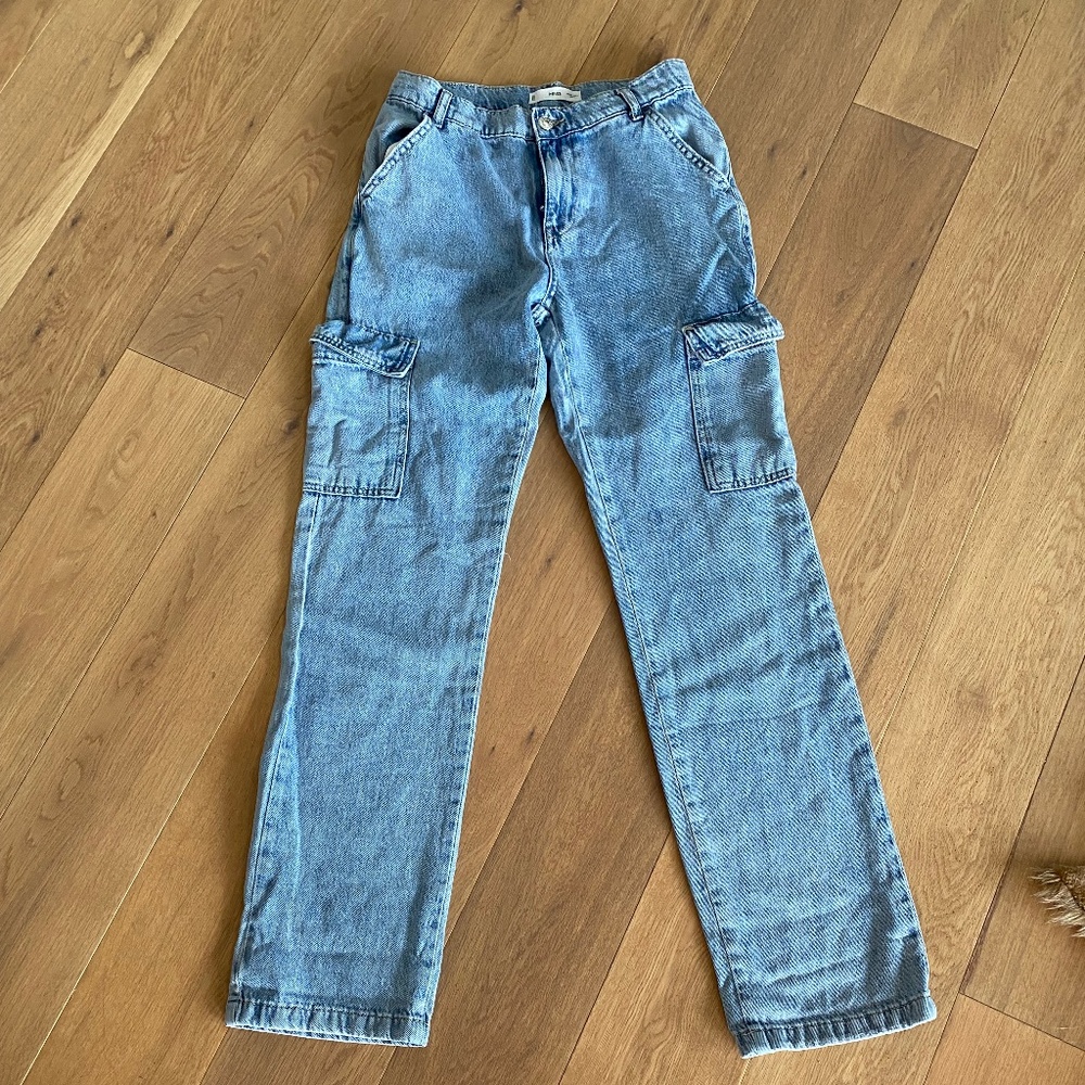 MNG denim CARGO pants - large pocket - size 2 ( 34)